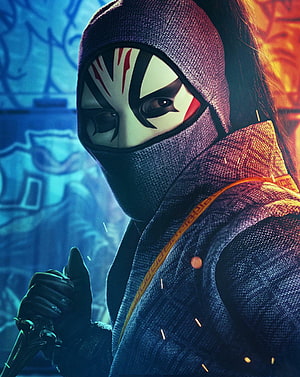 Death Dealer from Mortal Kombat 1 in a dramatic close-up wearing a white mask and dark hooded robe HD phone wallpaper