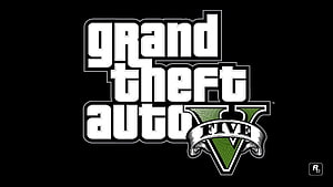 Grand Theft Auto V Official Logo on Black Background HD wallpaper