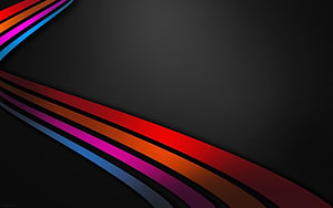 Abstract Curved Colorful Ribbons on Dark Background HD wallpaper