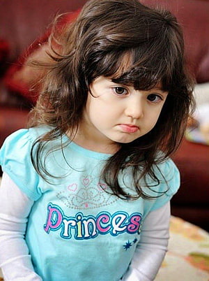 Cute Toddler Girl With Brown Hair Wearing Blue Princess Shirt HD phone wallpaper