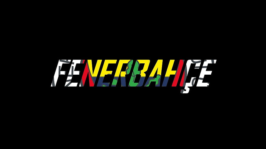 Fenerbahce Stylized Typography Logo on Black Background HD wallpaper