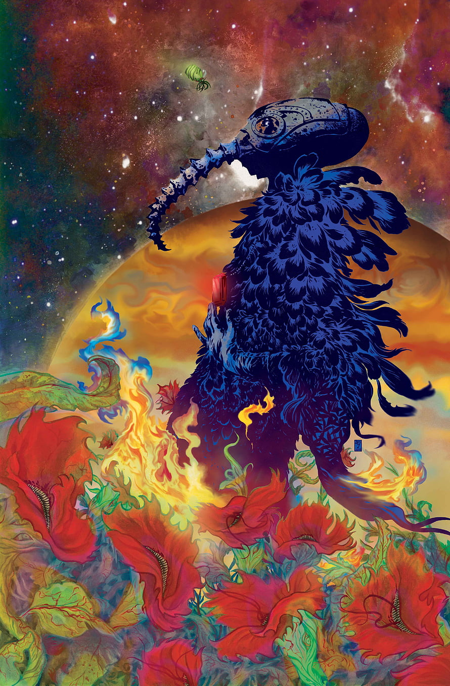 Sandman Dream of the Endless Morpheus Cosmic Bird and Flower Field Illustration, Sandman Fond D'écran Called Dream Of The Endless Morpheus, dc sandman mobile HD phone wallpaper