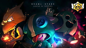 Brawl Stars Leon and Hyprobang Character Artwork by Supercell HD wallpaper