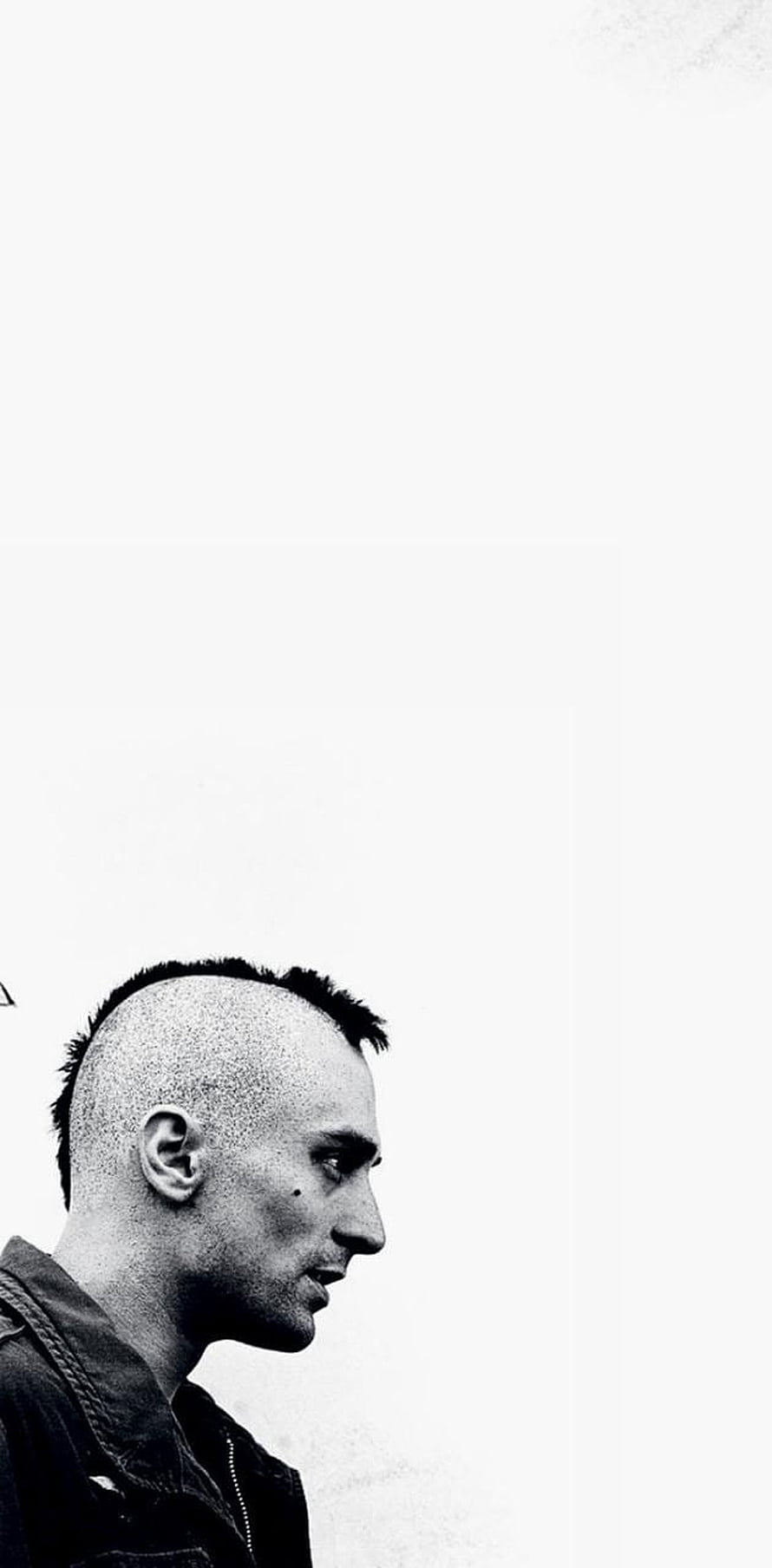 Travis Bickle Profile Portrait from Taxi Driver in High Contrast Black and White HD phone wallpaper