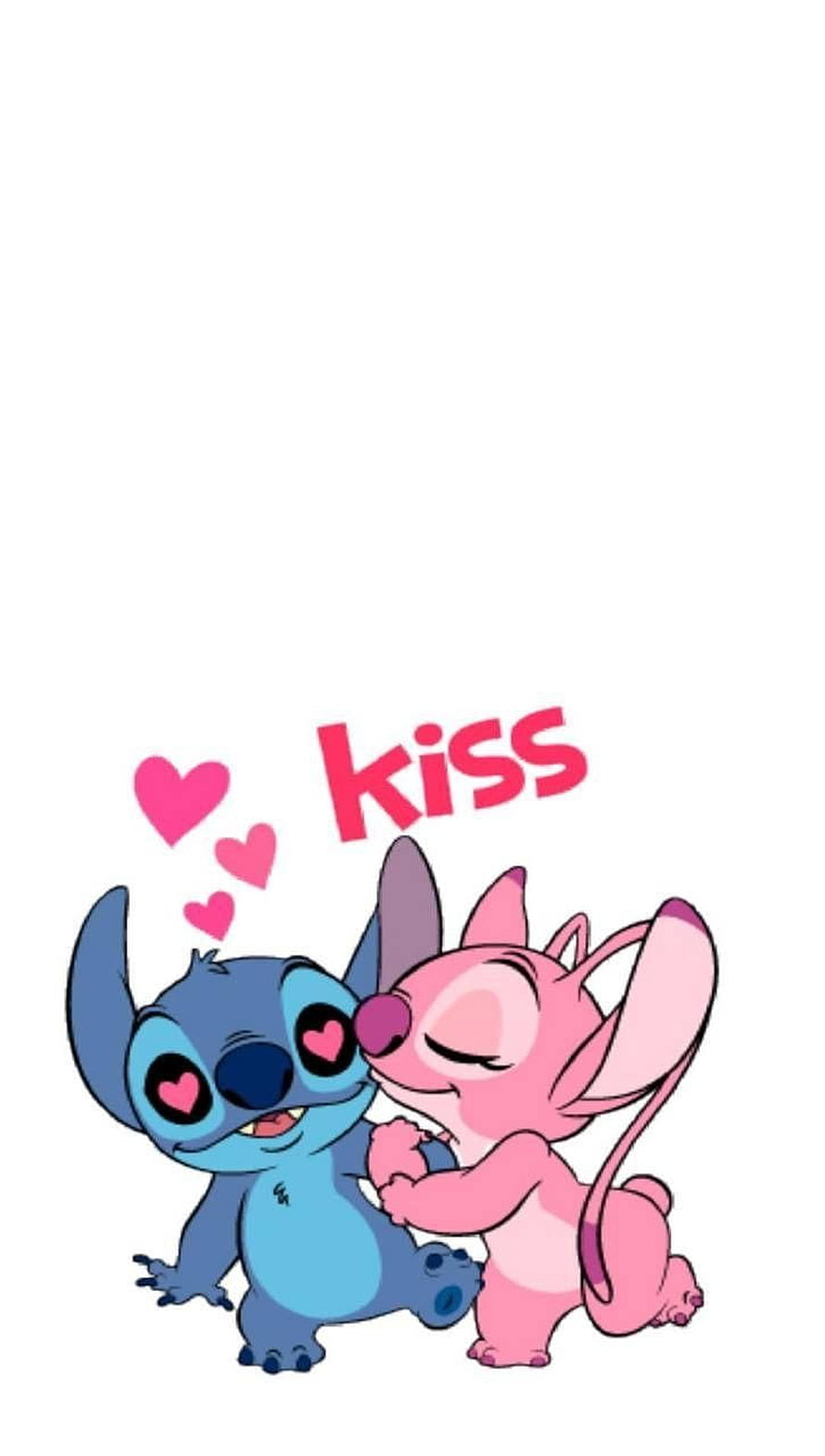 Stitch and Angel Cute Cartoon Kiss Wallpaper HD phone wallpaper