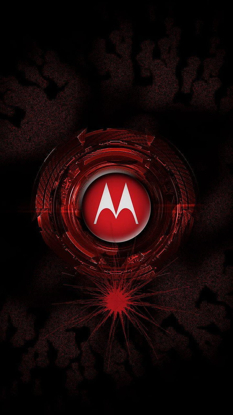 Red Motorola Logo Futuristic Tech Circle Wallpaper HD phone wallpaper