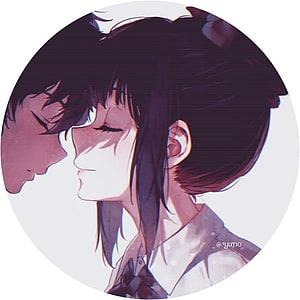 Romantic Anime Couple Profile Illustration With Soft Purple Lighting And School Uniforms, Pin on Matching icons, matching anime couple HD phone wallpaper