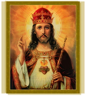 Feast of Christ the King Religious Icon with Sacred Heart and Crown HD phone wallpaper