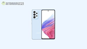 Samsung Galaxy A53 5G Light Blue Smartphone Front and Back View HD wallpaper