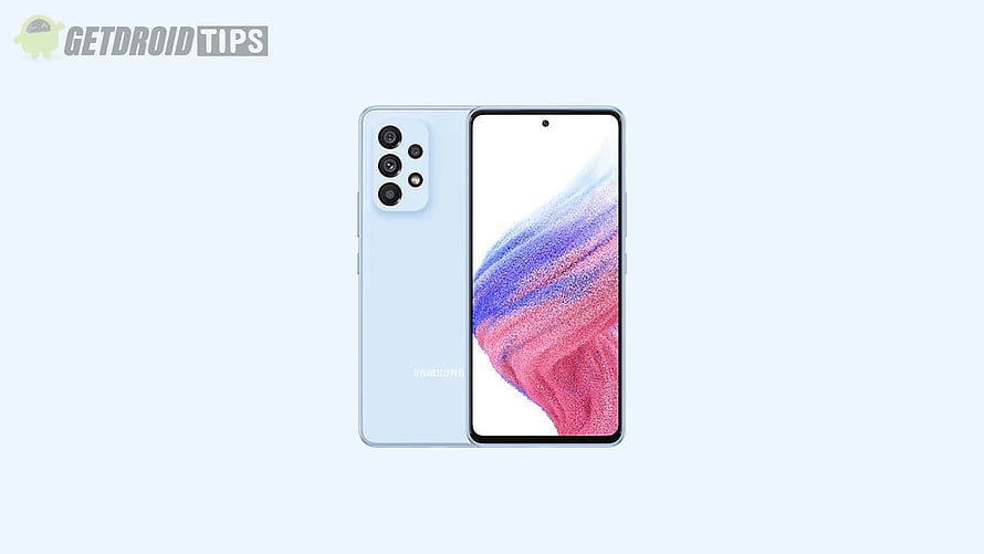 Samsung Galaxy A53 5G Light Blue Smartphone Front and Back View HD wallpaper