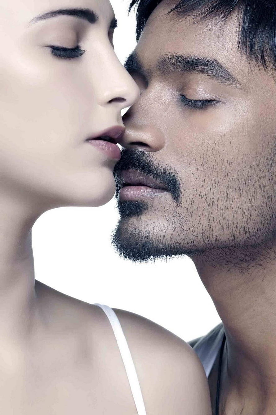 Intimate Close-Up Portrait of a Man and Woman with Closed Eyes, Dhanush Moonu Movie Latest, 3 moonu HD phone wallpaper
