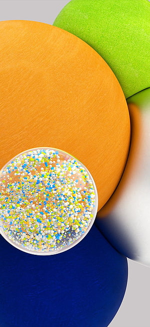 Colorful 3D Abstract Spheres with Microscopic Bubbles and Vibrant Textures HD phone wallpaper