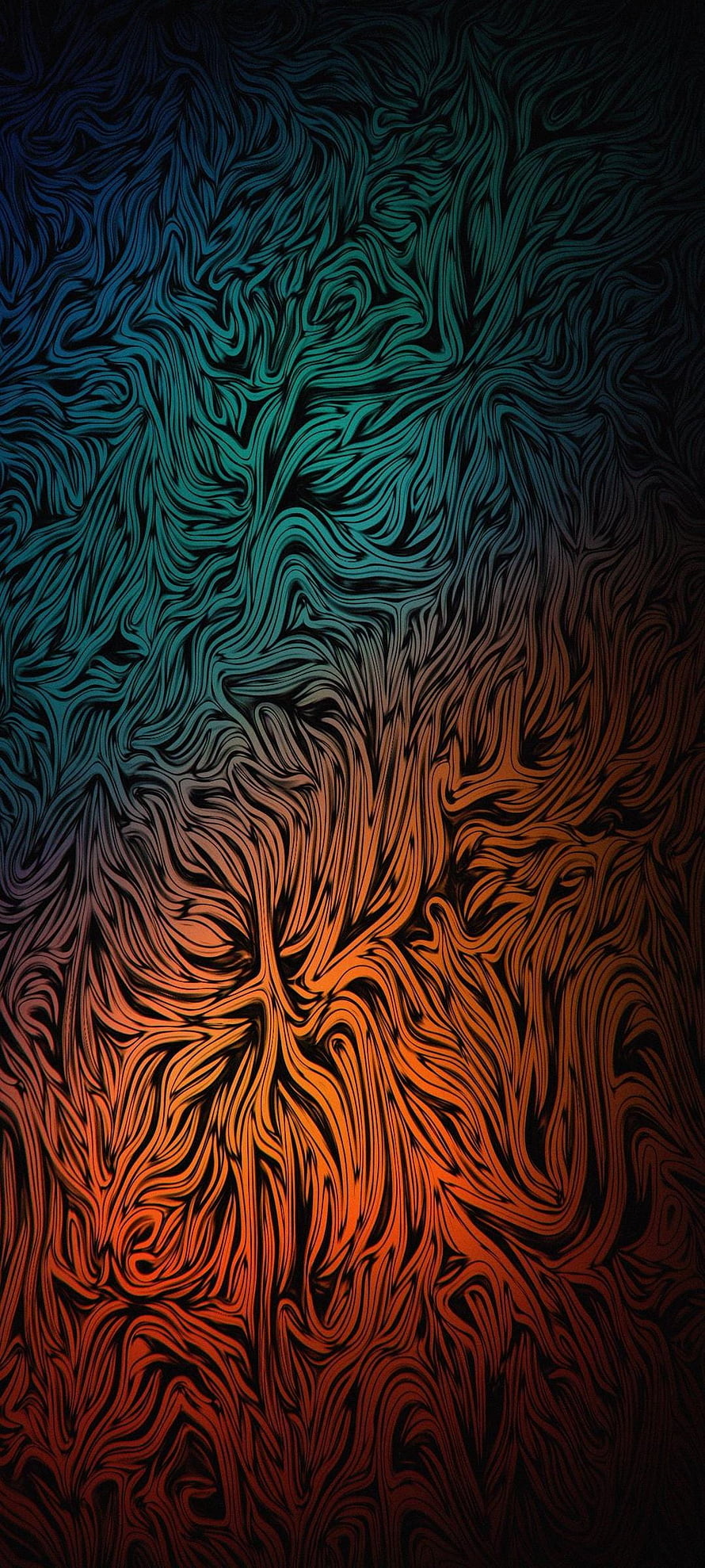 Abstract Gradient Flowing Lines Artwork With Blue To Orange Color Transition HD phone wallpaper