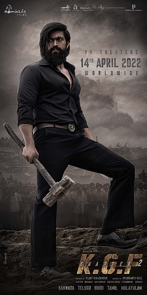 KGF Chapter 2 Yash Rocky Bhai Movie Poster Holding Hammer HD phone wallpaper