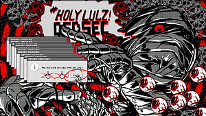 Dedsec Takeover Glitch Art with Red and Black Halftone Style HD wallpaper