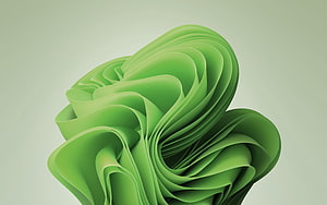 Abstract Green 3D Flowing Ribbon Sculpture Wallpaper HD wallpaper