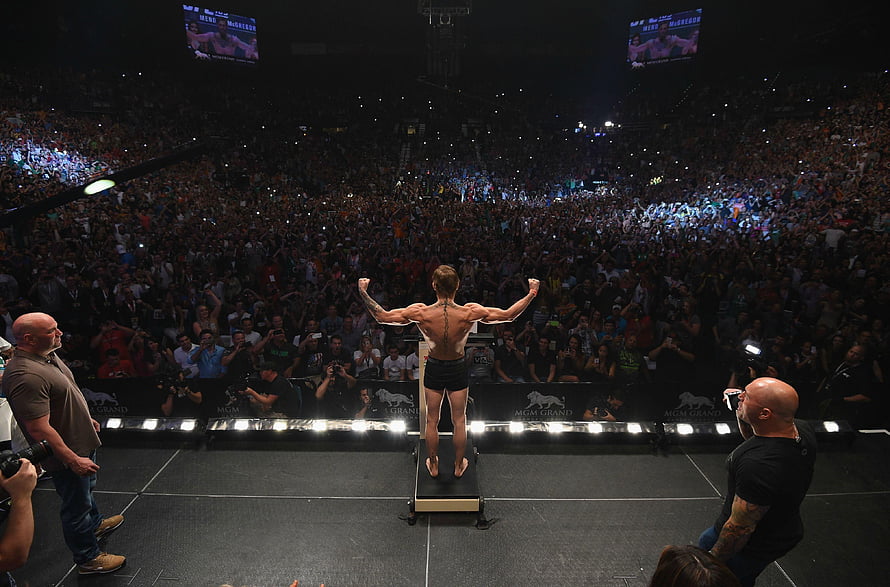 Conor McGregor Weigh-In at MGM Grand Arena with Massive Crowd HD wallpaper