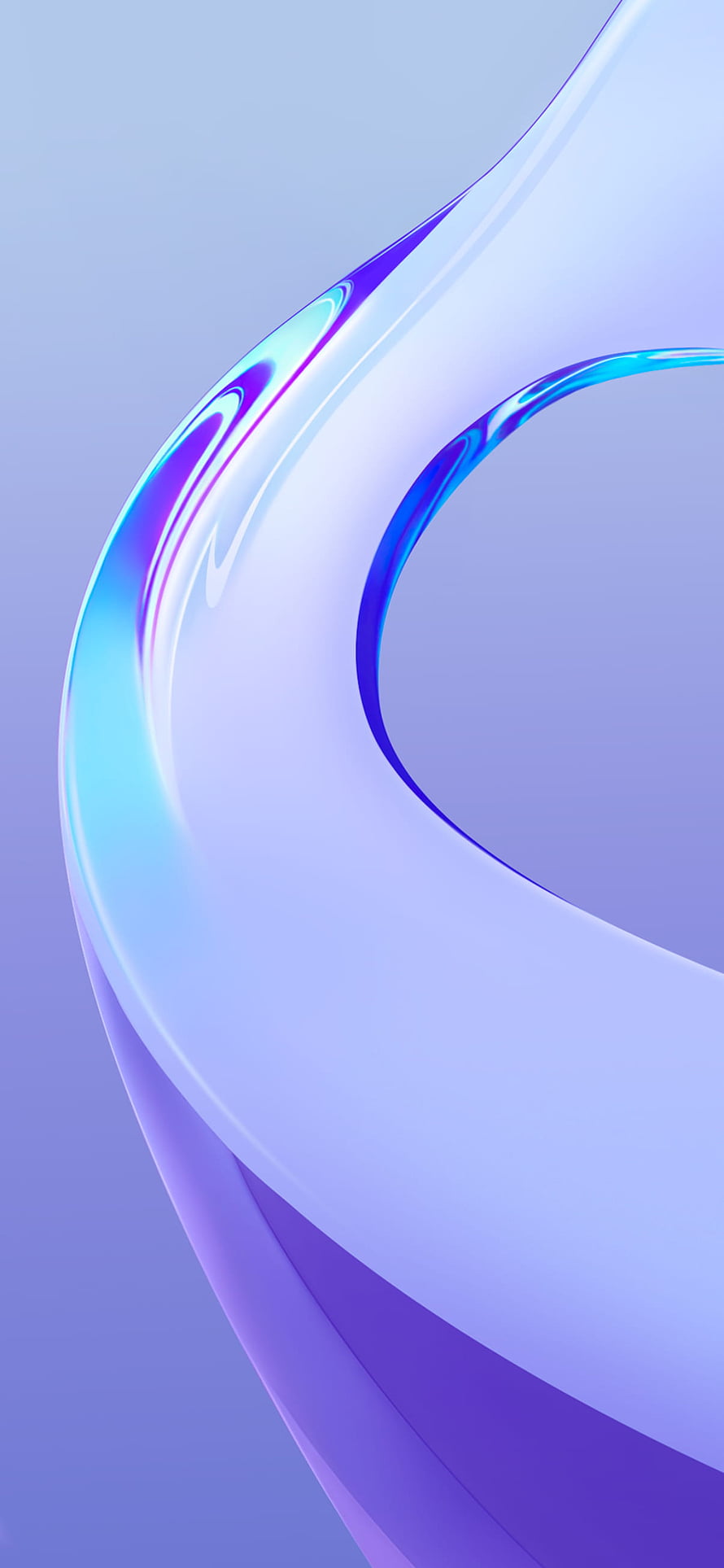 Vivo Y51 Abstract 3D Wave Wallpaper in Soft Lavender and Iridescent Blue Tones HD phone wallpaper