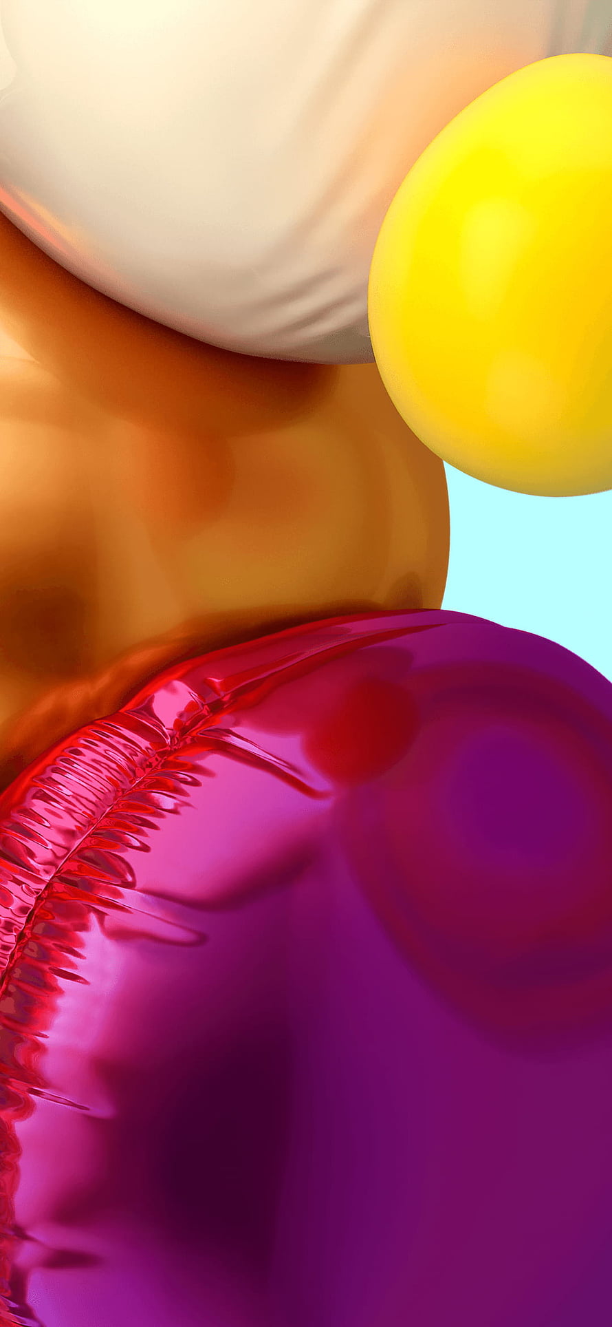 Vibrant Metallic Balloon Cluster Abstract 3D Render with Glossy Surfaces HD phone wallpaper