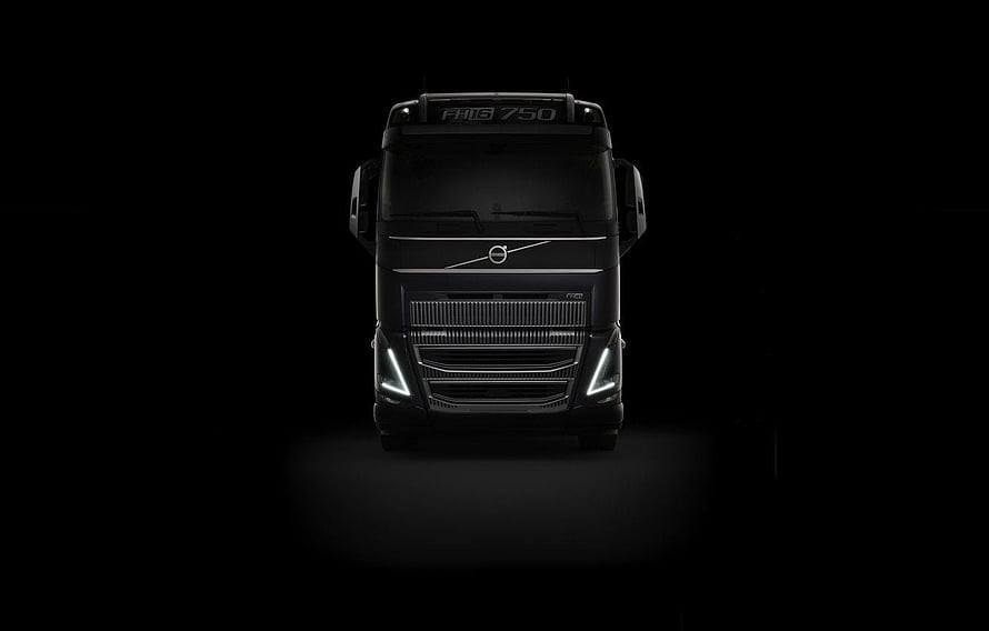 Volvo FH16 750 Heavy-Duty Truck Front View on Black Background HD wallpaper