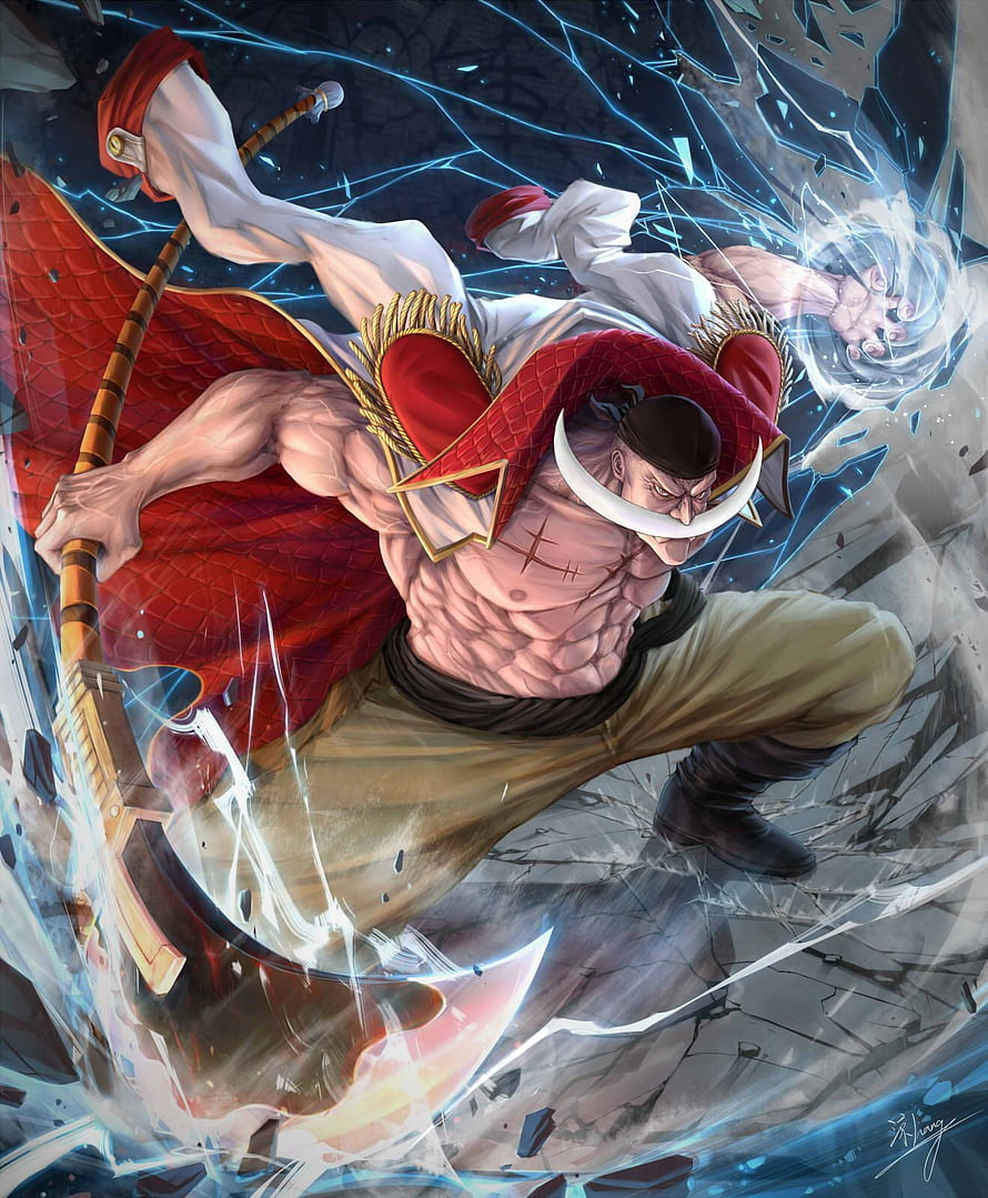 Whitebeard Edward Newgate One Piece Anime Character Fighting Artwork HD phone wallpaper