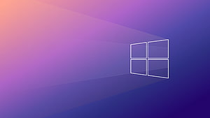 Windows 10 Default Purple Gradient Desktop Background with Minimalist Logo HD wallpaper