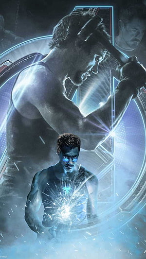 Tony Stark Forging Arc Reactor in Avengers Endgame Cinematic Poster HD phone wallpaper