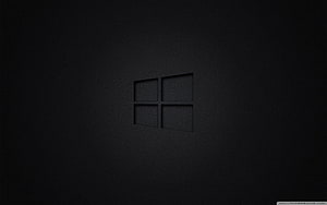 Windows 10 Black Minimalist Logo on Dark Textured Background HD wallpaper
