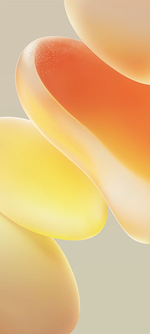Vivo X80 Pro Abstract 3D Organic Shapes in Warm Orange and Yellow Tones HD phone wallpaper