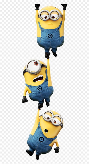 Three Minions Hanging in a Chain Vertical Line on Transparent Background HD phone wallpaper
