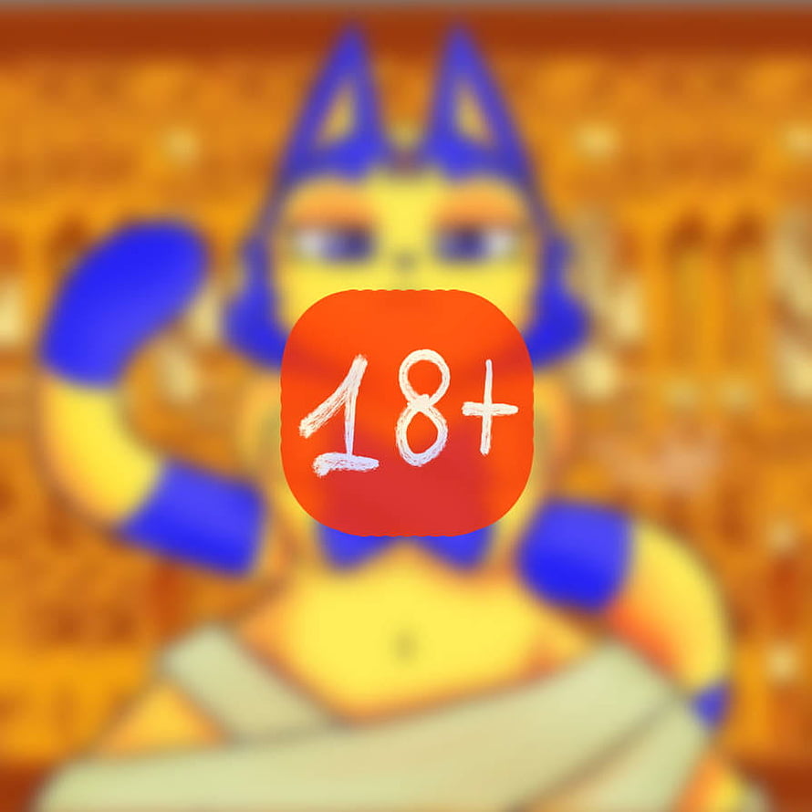 Ankha Zone by SkullVal: Stylized Fantasy Character with Blue Hair and Golden Background HD phone wallpaper