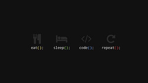 Minimalist Programmer Lifestyle Wallpaper Featuring Eat Sleep Code Repeat Icons HD wallpaper