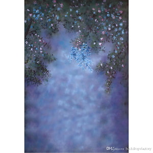 Dreamy Watercolor Floral Backdrop with Misty Purple and Blue Tones HD phone wallpaper
