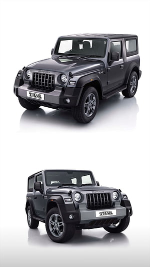 Mahindra Thar SUV in Dark Grey Studio Showcase HD phone wallpaper