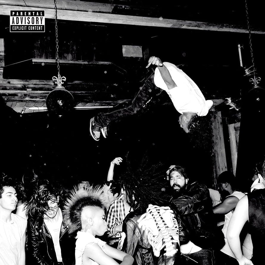 Playboi Carti Punk Rock Album Artwork with Moshing Crowd and Parental Advisory HD phone wallpaper