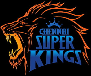 Chennai Super Kings Official Team Logo With Roaring Lion And Crown On Black Background HD wallpaper