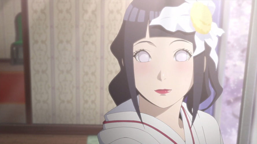 Hinata Hyuga in Traditional Wedding Attire from Naruto Shippuden Anime HD wallpaper