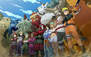 Naruto Shippuden Jinchuriki and Tailed Beasts Group Portrait Anime Wallpaper HD wallpaper