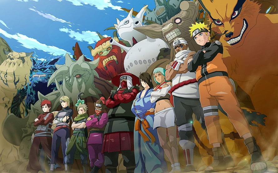 Naruto Shippuden Jinchuriki and Tailed Beasts Group Portrait Anime Wallpaper HD wallpaper