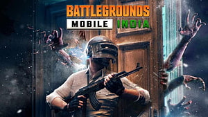 BGMI Zombie Mode Artwork Featuring Armed Soldier and Reaching Hands HD wallpaper