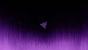 Razer Gaming Logo with Purple Neon Rain and Dark Gradient Background HD wallpaper