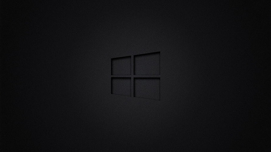 Minimalist Black Windows 11 Logo Wallpaper with Subtle Texture and Dark Aesthetic HD wallpaper