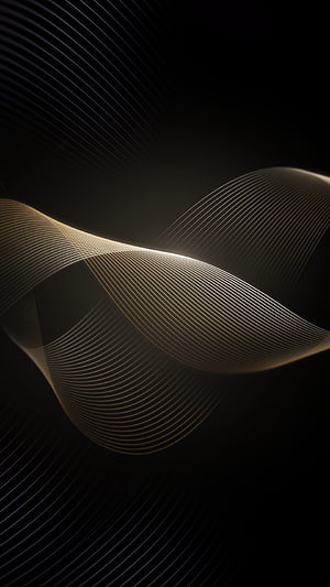 Abstract Golden Wave Lines on Black Background HD phone wallpaper