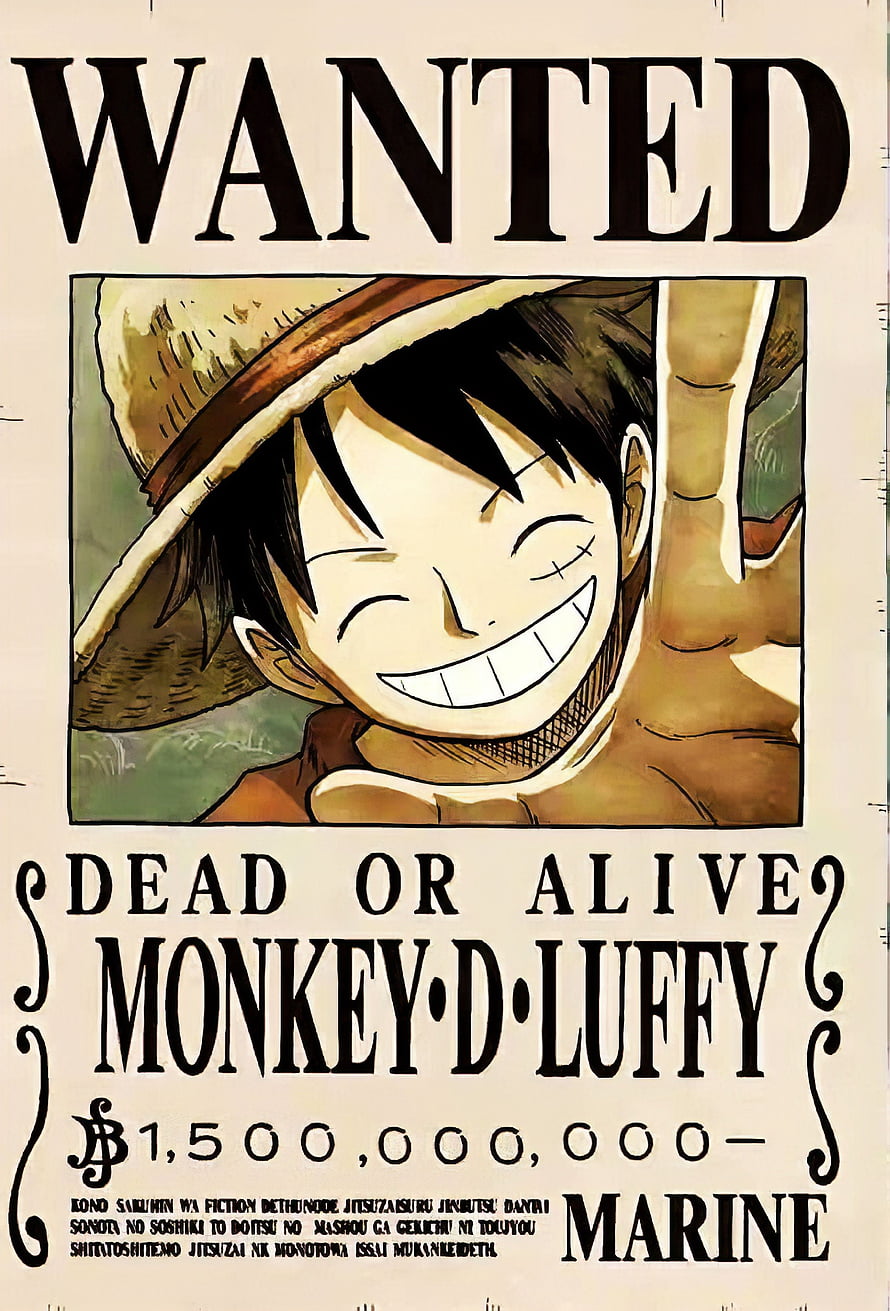 Monkey D. Luffy Wanted Poster One Piece Anime Wallpaper HD phone wallpaper