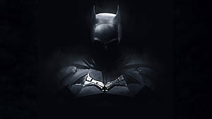 Dark and Moody Batman Suit Close-Up in Shadows, The Batman 2022 Batman Logo Dark Black Backgrounds Batman, the batman 2022 black HD wallpaper