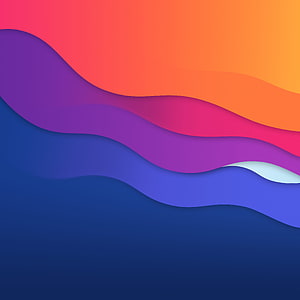 Abstract Gradient Waves Wallpaper With Layered Purple Blue And Orange Shapes HD phone wallpaper