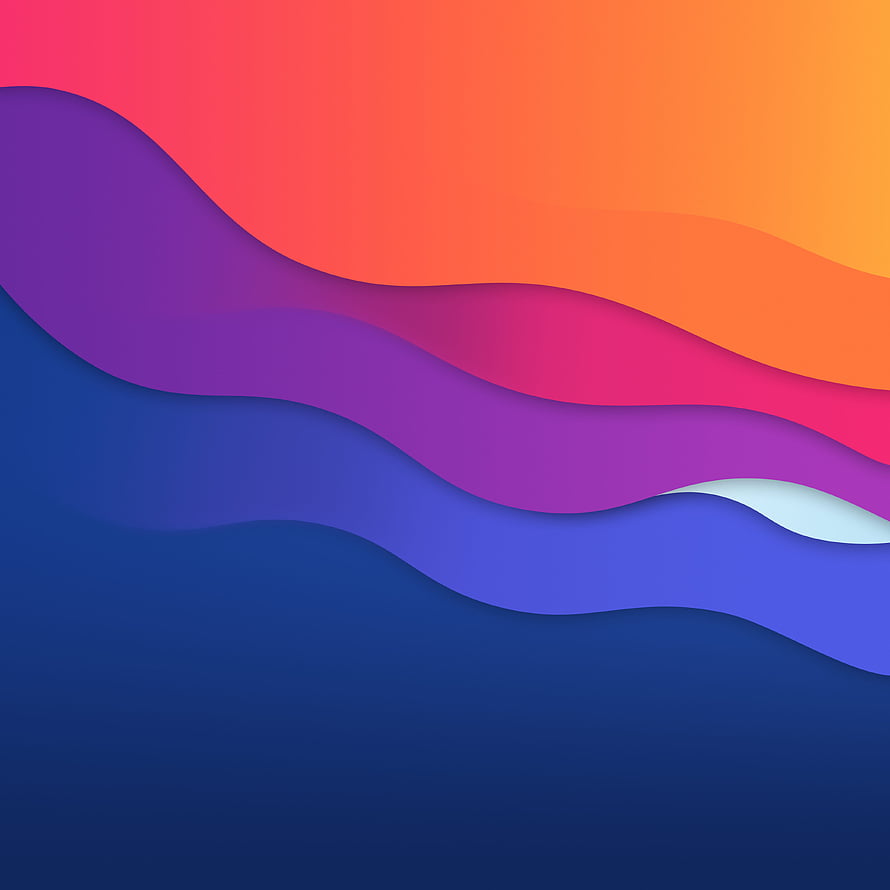 Abstract Gradient Waves Wallpaper With Layered Purple Blue And Orange Shapes HD phone wallpaper