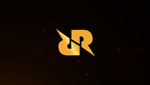 RRQ Hoshi Esports Team Logo in Gold on Dark Starry Background HD wallpaper