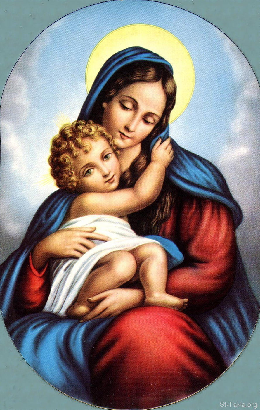 Virgin Mary Holding Baby Jesus Classical Religious Art HD phone wallpaper