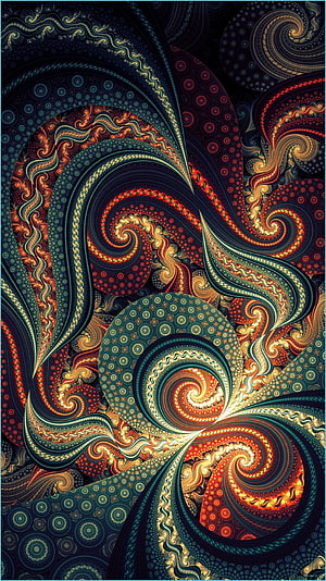 Psychedelic Abstract Swirls With Intricate Paisley Patterns And Vibrant Colors HD phone wallpaper